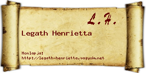Legath Henrietta névjegykártya